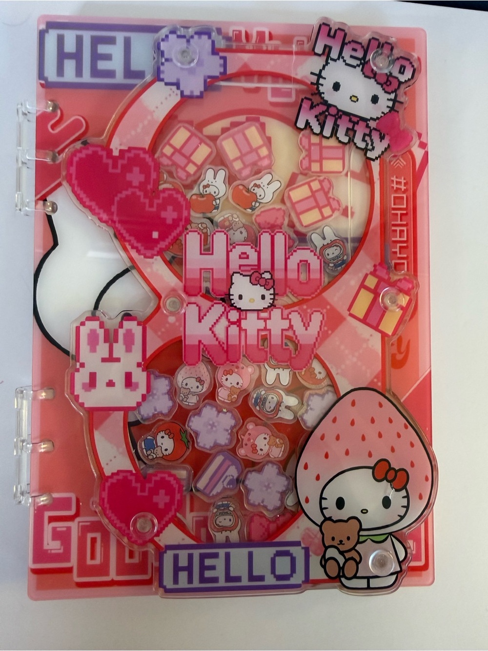 Hello Kitty Pink and Red Shaker Notebook A5